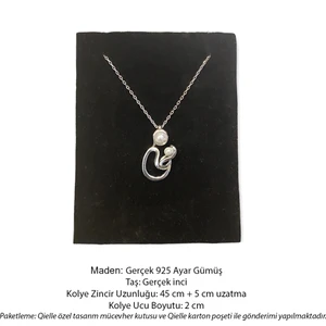 925 Ayar Gümüş Gerçek Incili Anne Çocuk Kolyesi