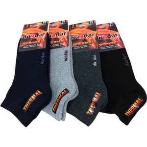 4 Lü Dündar Erkek Termal Havlu Kışlık Dikişsiz Patik Çorap 40 - 44 No