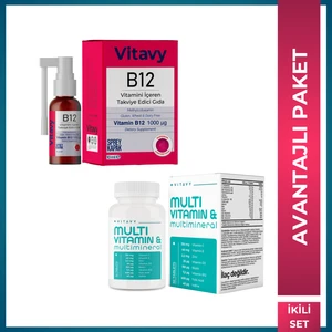 B12 Vitamini Sprey 10 Ml (75 Puff) & Multivitamin & Multimineral (1X30 Tablet)