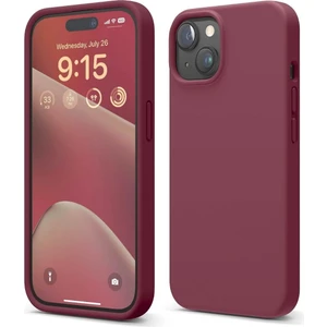 Apple iPhone 15 Uyumlu Silikon Kılıf - Pastel Renk Tonu Esnek Tam Koruma Kapak - Bordo