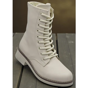 4659 Kadın Bot Ayakkabı Kaymaz Taban Fermuarlı Bağcıklı Günlük Kadın Bot