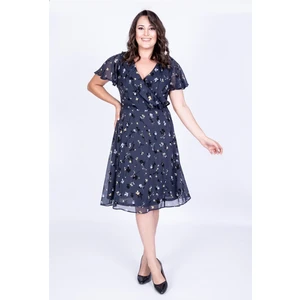 Arkası Çapraz Biyeli Şifon Elbise