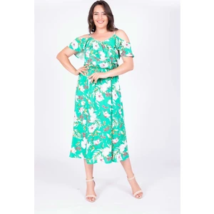 Kolları Volanlı Elbise