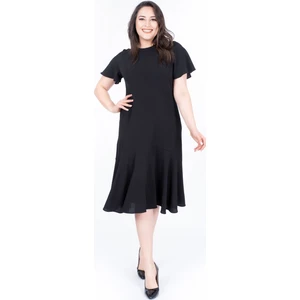 Eteği Volanlı Uzun Elbise