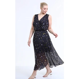 Astarlı Şifon Kolsuz Elbise