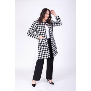 Kazayağı Desen Uzun Ceket