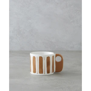 English Home Earthline New Bone China Kupa 380 ml Beyaz-Kahverengi