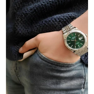Detajust Rolex Şık Tasarım Zümrüt Yeşili Kadraan Erkek Kol Saati