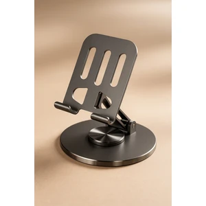 Yüksek Kalite Metal Kaydırmaz Sabit 360 Dönebilen Ayarlanabilir Telefon ve Tablet Tutucu Masa Üstü Standı Siyah