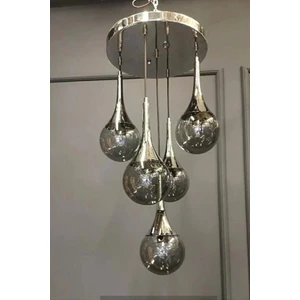 Akyz Aydınlatma Prenses 5'li Glop Camlı Sarkıt Avize