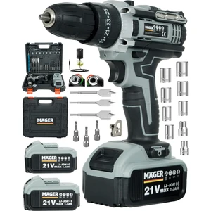 LED Işıklı  5 Pilli Darbeli Çift Akülü 30 Parça Set Hediyeli Çantalı Akülü Vidalama Şarjlı Matkap