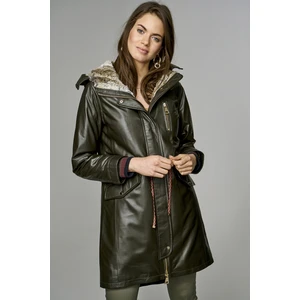 Valentina Kadın Yeşil Kürklü Deri Parka 17WGE544147