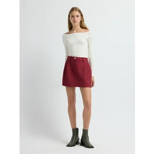 Adl Kapitone Mini Etek Bordo 12745536000