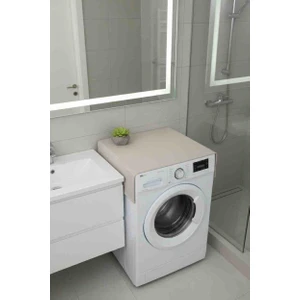 Doğal Dokulu Ham Kumaş Çamaşır Makinesi Üstü Örtüsü Mat 50X100 cm Şık ve Koruyucu Örtü