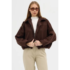 Lux Vestimenta Oversıze Kadın Süet Ceket Trend Bomber Süet Ceket