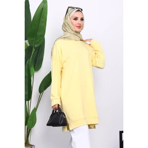 İmaj Butik Sarı Bisiklet Yaka Modal Tunik