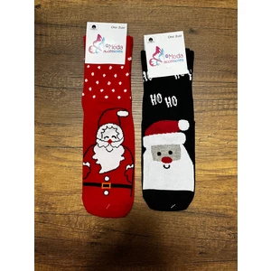 Gülümse Gel 2 Adet Yeni Yıl Çorabı Yılbaşı Çorap Noel Baba Kışlık Havlu Çorap 35-41