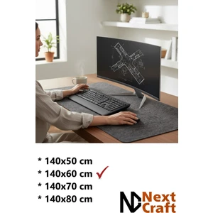 Next Craft Mouse Pad Masa Koruyucu Büyük Keçe Oyuncu Matı 3mm Antrasit Renk