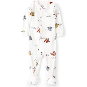 Erkek Bebek Ekru Polar Tulum