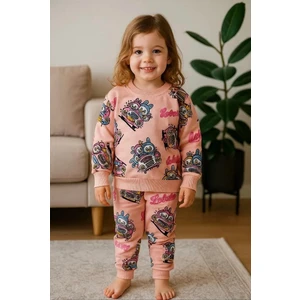 Arya Nisa Kids Kız Çocuk Labubu Karakter Baskılı  %100 Pamuk Mevsimlik Takım