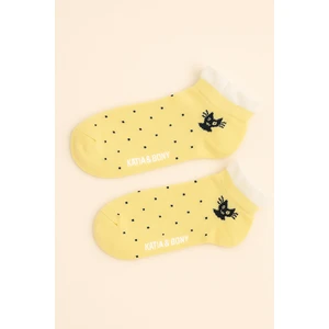 Katia & Bony Çocuk  Puantiyeli Step Çorap Sarı