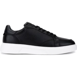 Tamer Tanca Erkek Hakiki Deri Siyah Sneakers & Spor Ayakkabı 04 3522 Erk Ayk SK24-25 Syh Fltr/byz