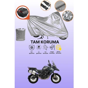 Gri Arka Çanta Uyumlu Benelli Trk 502X Uyumlu Motor Brandası, Koruyucu Örtü