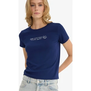 Regular Fit Bisiklet Yaka Baskılı Ribana Kısa Kollu Tişört F5101AX25AU