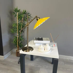 Risso Sarı Masa Lambası Dekoratif Abajur Çocuk Odası Başucu Lambası Okuma Lambası