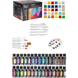 Rich Mastermix Akrilik Boya 60 cc Süper Set 30 +Boya Sanat Seti Fırça