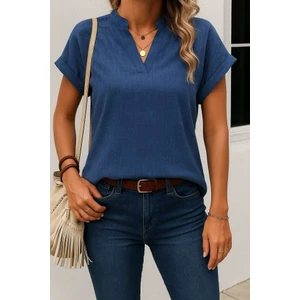 Janes Kadın Kısa Kollu Hakim Yaka Sofya Bluz