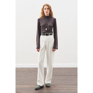 Balıkçı Yaka Bluz Antrasit