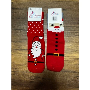 Gülümse Gel 2 Adet Yeni Yıl Çorabı Yılbaşı Çorap Noel Baba Kışlık Havlu Çorap 35-41
