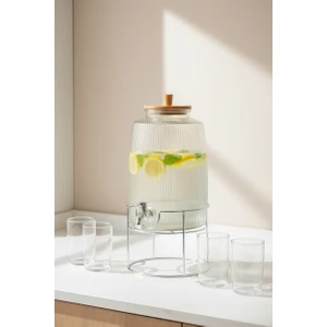 Flow Akasya Kapaklı Cam Sebil 6l