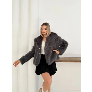 Kadın Premium Kürk Kaban – Cepli, Yaka Detaylı, Yumuşak Dokulu Kışlık Mont