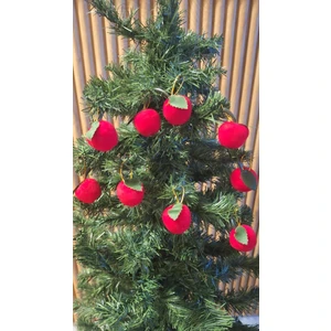 Yılbaşı Ağacı Süsü Kırmızı Elma Yılbaşı Ağacı Süs 9ADET Elma Süs Yılbaşı Dekor Süsü