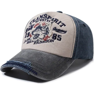 Kurt Nakışlı Vintage Eskitme Pamuklu Kot Şapka