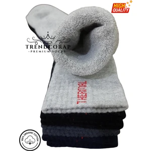 Erkek Çocuk Kışlık Havlu Termal Çorap Seti 4’lü | %100 Pamuk | 3–12 Yaş | Renkli Soket Çoraplar