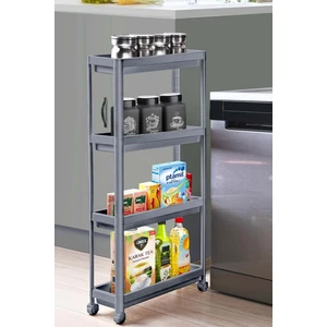 zengin çarşım Slim 4 Katlı Tekerlekli Mutfak ve Banyo Rafı - Dar Alan Baharatlık Havluluk Düzenleyici Organizer