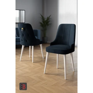 Esa 2 Adet Babyface Kumaş, Beyaz Metal Ayaklı, Mutfak ve Yemek Odası Sandalyesi