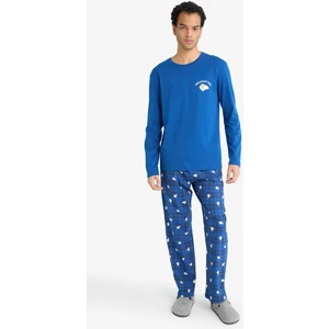 Pijama Takımı Regular Fit Baskılı Uzun Kollu Üst Desenli Uzun Alt G2641AX25WN