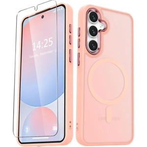 Kip GSM Samsung Galaxy A56 Uyumlu Ekran Koruyuculu Kılıf Magsafe Sarj Destekli Kamera Çıkıntılı Mat Kapak