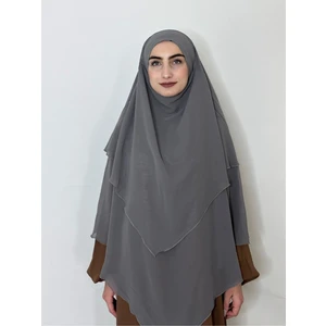 R&S Modibone Üç Katlı Hazır Peçeli Sufle Khimar Şifon Esarp 4 Ipli