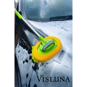 Araba Yıkama Fırçası, Araba Mopu, 1 Adet Yedek Bezli Paspas Jant Temizleme Fırçası