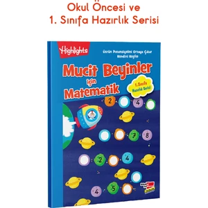 Dikkat Atölyesi Yayınları Okul Öncesi ve 1. Sınıf Hazırlık Serisi | Mucit Beyinler Matematik Sayı Çalışmaları Aktivite Kitabı