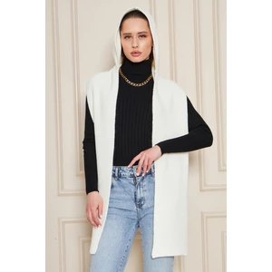 Irmak Kerekli Kadın Yumuşak Dokulu Kapşonlu Atkı Selanik Örgü Kapşonlu Şal 13038