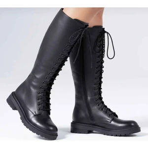 Laura  35-43 Numara Kadın Hakiki Deri Kışlık Uzun Çizme – Kaymaz Taban & Bağcıklı