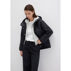 Kapüşonlu Kapitone Siyah Ceket 1110460-900