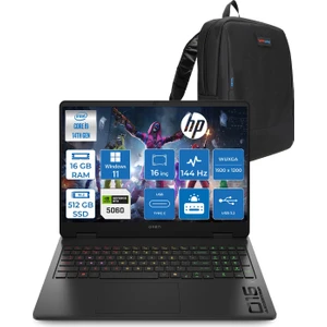 Hp Omen 16-AM0033NT Intel Core I9 14900HX 16GB Ddr5 512GB SSD RTX5060 8gb Gddr7 Windows 11 Pro 16 Inç Wuxga (1920X1200) 144Hz 300NITS IPS Taşınabilir Bilgisayar WC39J7EAP01 + Zetta Çanta