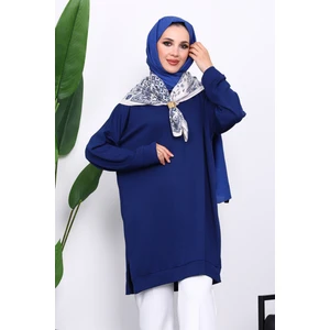 İmaj Butik Lacivert Bisiklet Yaka Modal Tunik